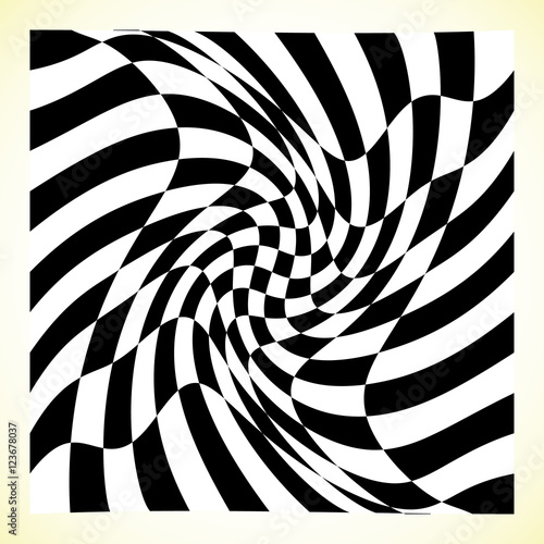Checkered pattern (chess board, checker board) with distortion