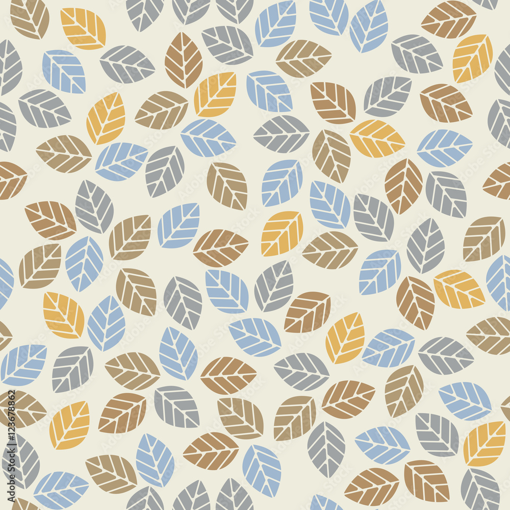Seamless pattern with colorful leaves