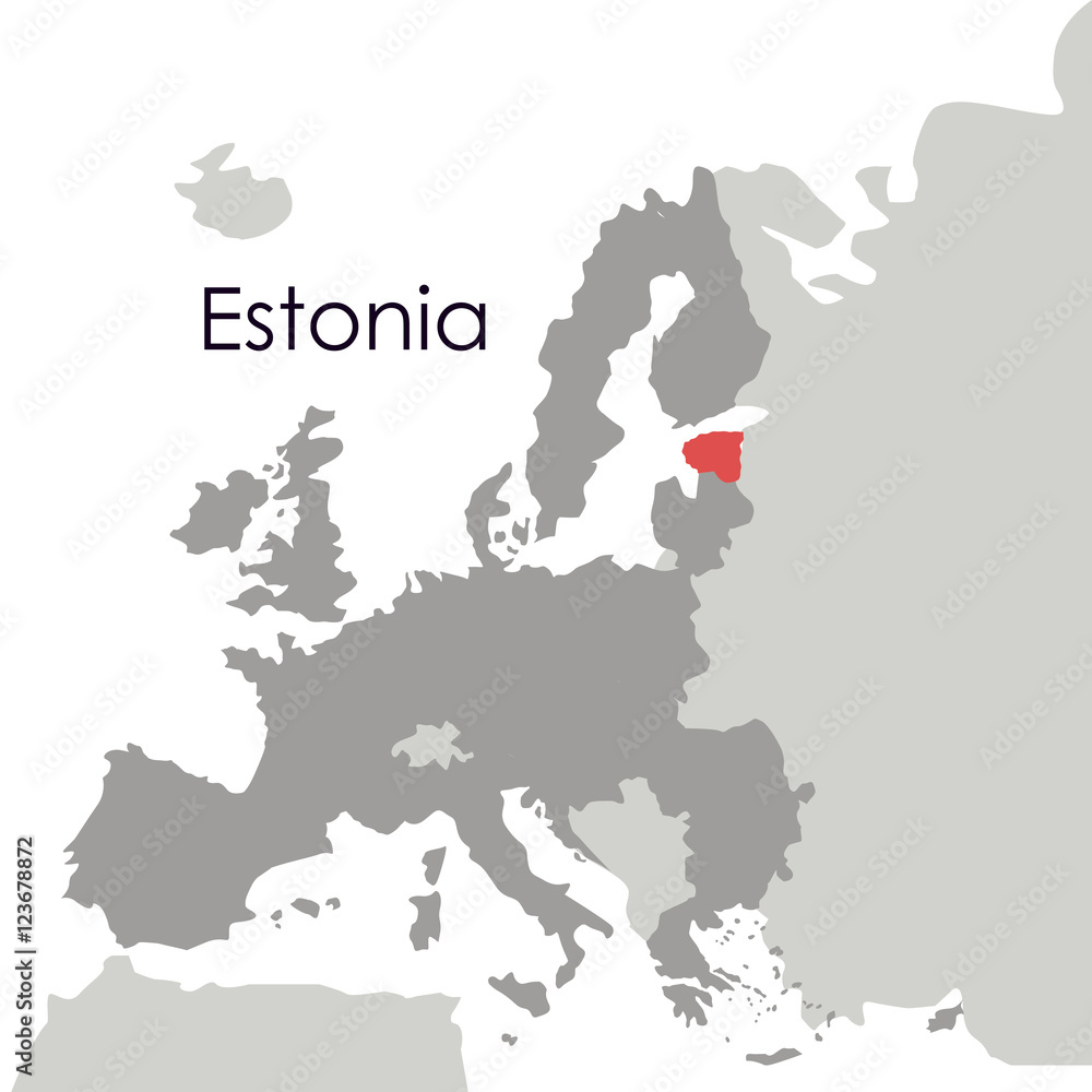Obraz premium Estonia map icon. Europe nation and government theme. Isolated design. Vector illustration