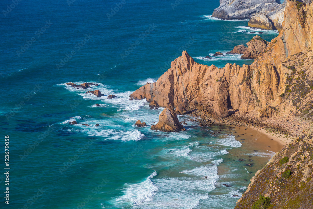 Cabo da Roca cliffs, Portugal, westernmost point of Europe