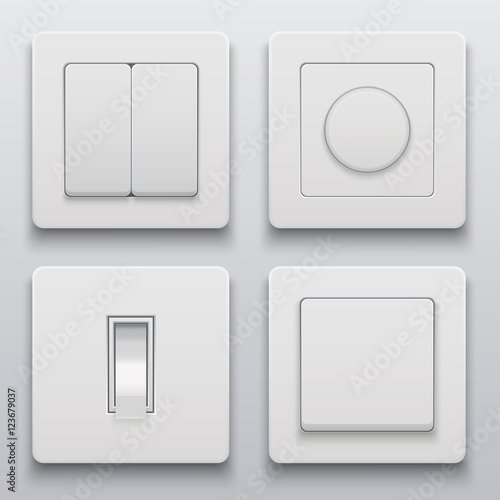 Vector modern light switch icons set photo