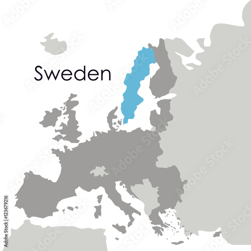 Sweden map icon. Europe nation and government theme. Isolated design. Vector illustration