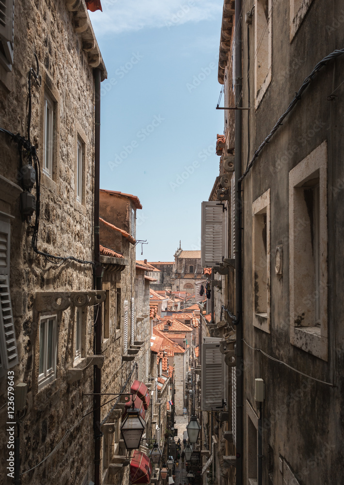 Alleyway in the old town of Dubrovnik, Croatia