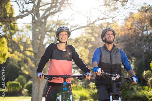 Wallpaper Mural Biker couple cycling in countryside Torontodigital.ca