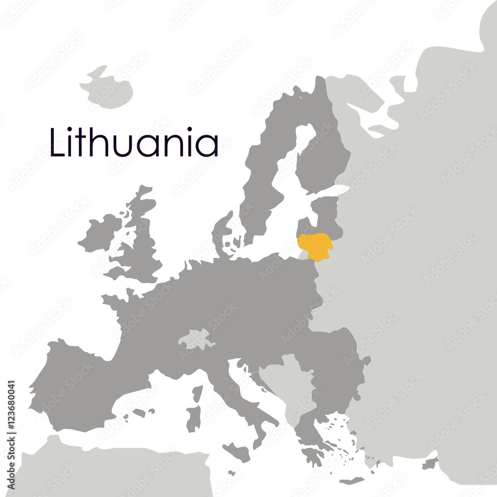 Lithuania map icon. Europe nation and government theme. Isolated design. Vector illustration