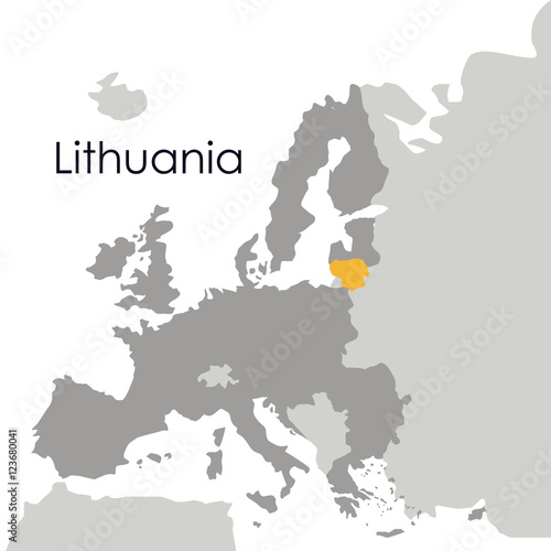 Lithuania map icon. Europe nation and government theme. Isolated design. Vector illustration