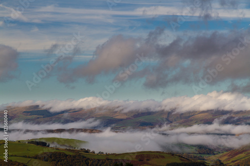 Cloud mist on hills in temperature inversion. © Andy Chisholm