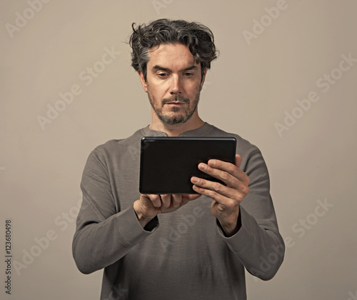 Man with tablet computer. photo