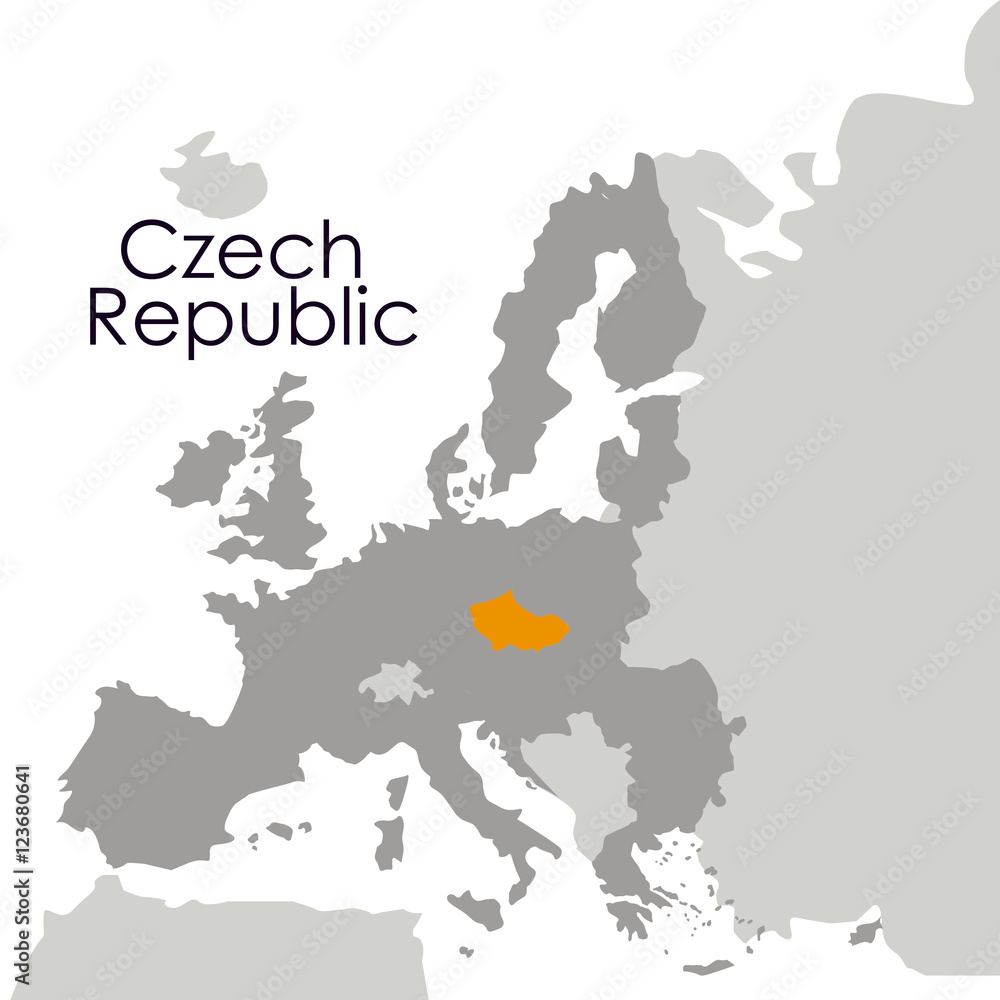 Obraz premium Czech Republic map icon. Europe nation and government theme. Isolated design. Vector illustration