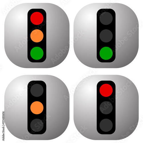 Traffic light icons, traffic lamp illustrations – Transportati