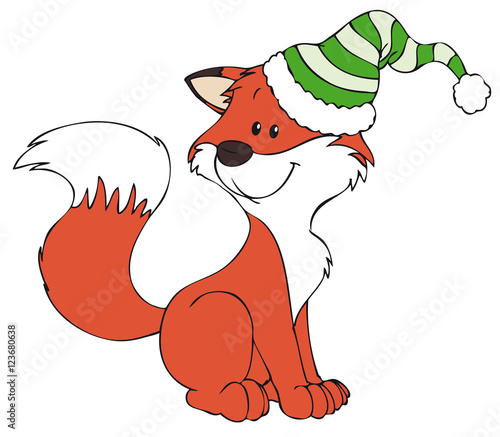 Süßer Fuchs mit Mütze