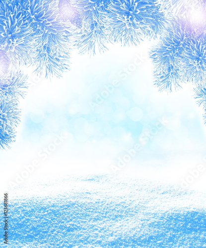 Background of snow. Winter landscape.