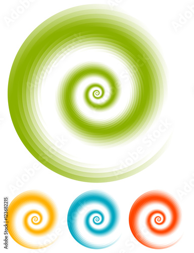 Radial circles abstract background. Spiral, vortex geometric pat