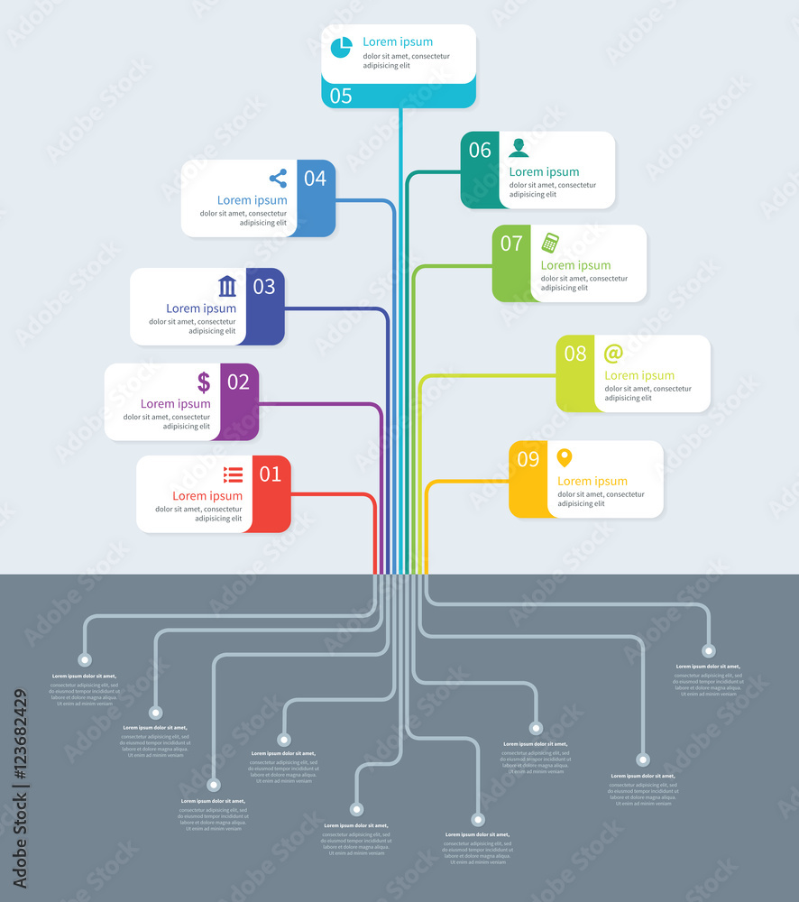 Tree process mindmap vector infographics Stock Vector | Adobe Stock