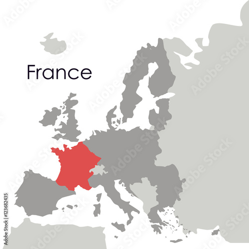 France map icon. Europe nation and government theme. Isolated design. Vector illustration