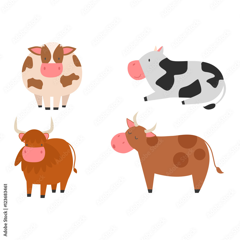 Obraz premium Cartoon cow character