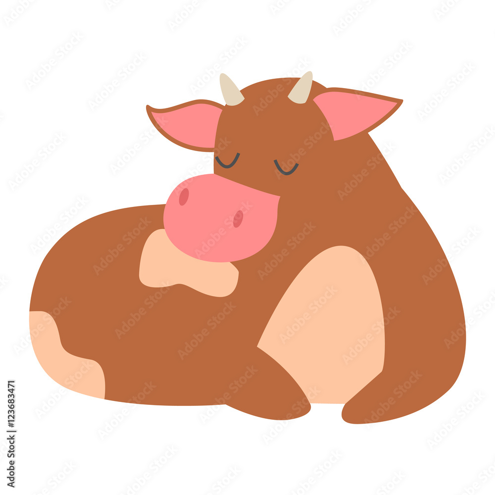 Obraz premium Cartoon cow character