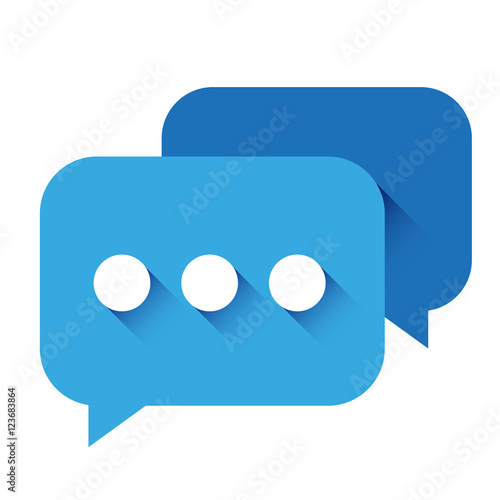 Chat Icon vector blue