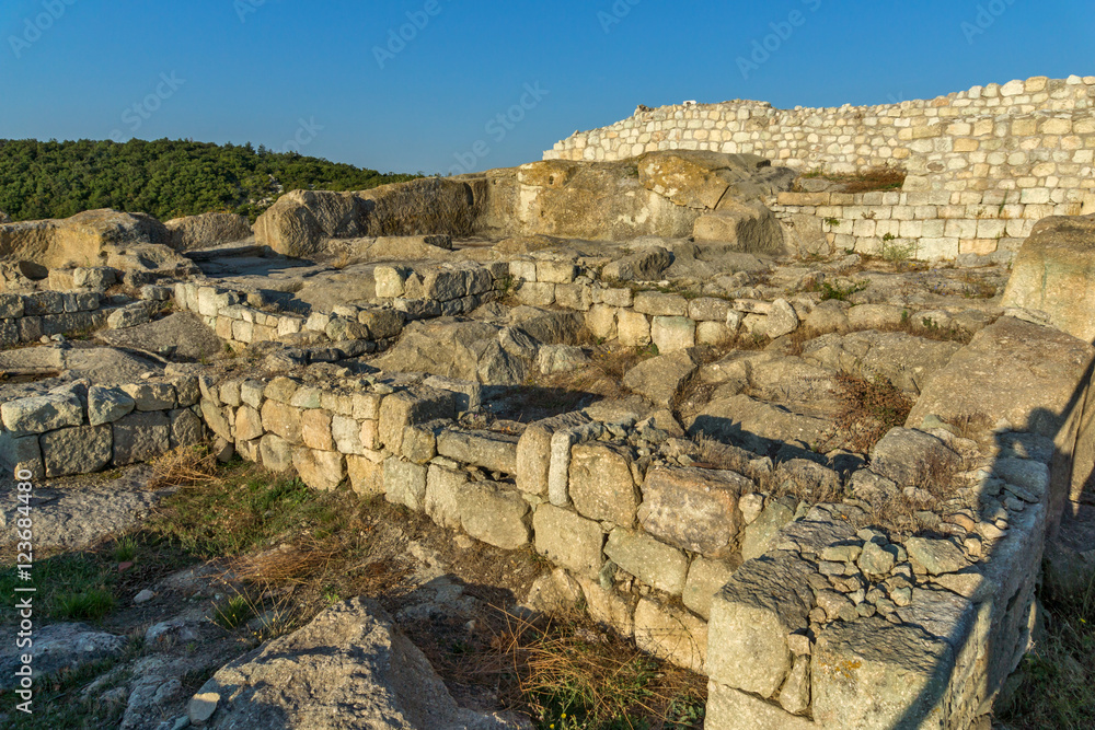 Ruins of buildings in The ancient Thracian city of Perperikon, Kardzhali Region, Bulgaria