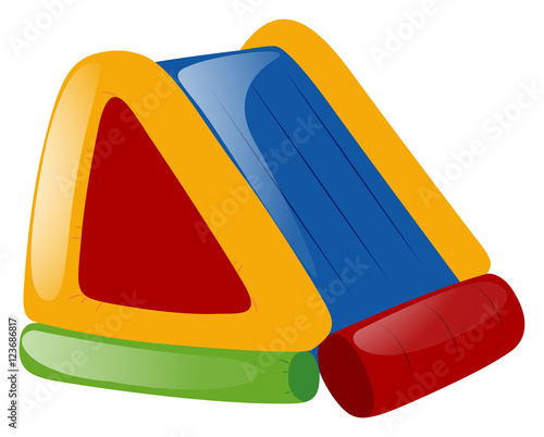 Rubber slide on white background