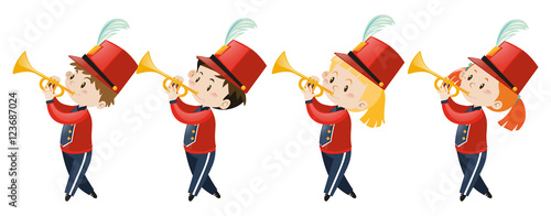 Children playing music in band