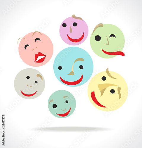 Joyful person. Vector. Concept design for the entertainment sphere, connexion, positive emotions, happy games, unity emblem, society and etc. 
