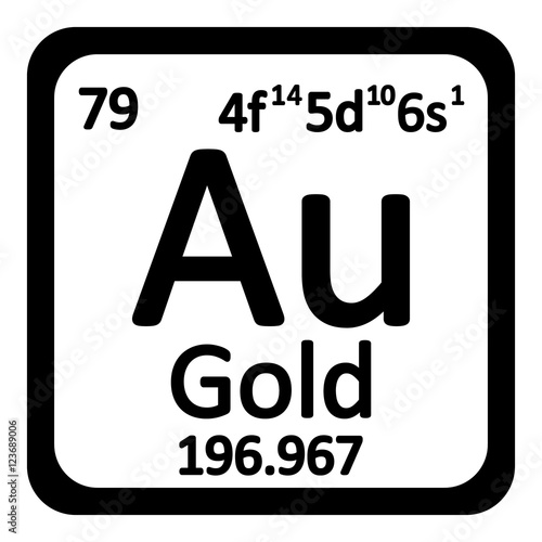 Periodic table element gold icon.