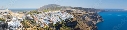 Panoramic view of the town of Thira, Santorini, Greece