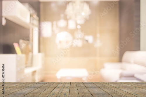 Fototapeta Naklejka Na Ścianę i Meble -  blur image of modern living room interior