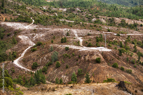 Landscape around Queenstown Tasmania photo