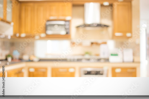 blurred image of modern kitchen interior for background © patcharaporn1984