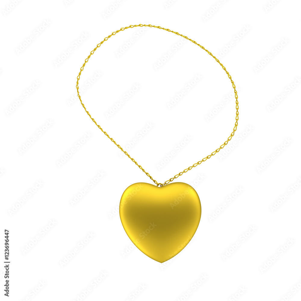 3D golden heart shape connect with chain, abstract of love. 3D golden heart shape connect with chain, abstract of love.