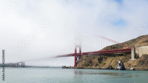 Golden Gate Bridge and Fog San Francisco Day Timelapse