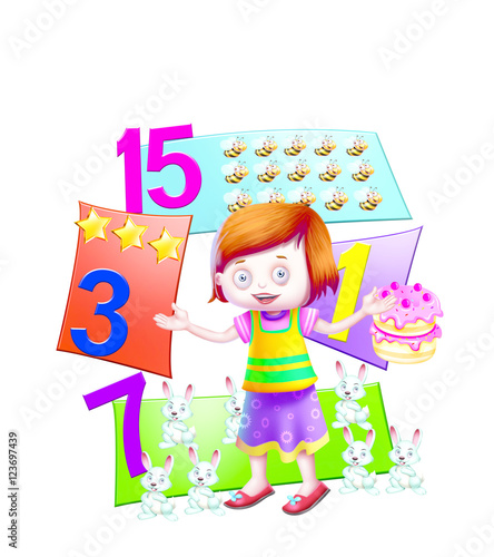 Girl with numbers