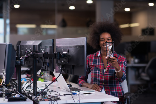 portrait of a young successful African-American woman in modern