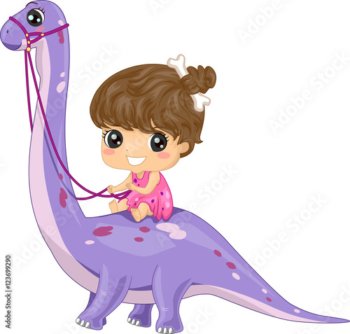 Kid Girl Ride Brontosaurus © BNP Design Studio
