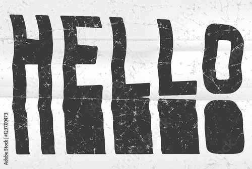 Hello glitch art typographic poster. Glitchy word for your creative designs