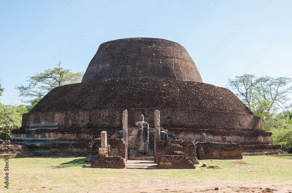 Pabalu Vehera in ancient city of Polonnaruwa, Sri Lanka. This stupa was built by Queen Rupawathi, one of the queens of King Parakramabahu. 
