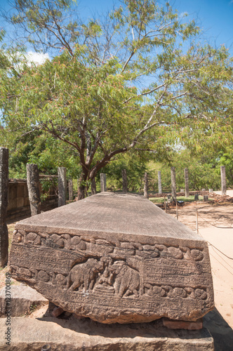 Fotografia Gal Potha or stone book in ancient city of Polonnaruwa, Sri Lanka
