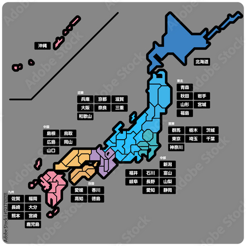 シンプルな日本略地図 16