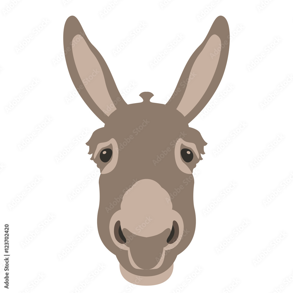 donkey head face vector illustration style Flat donkey head face vector illustration style Flat