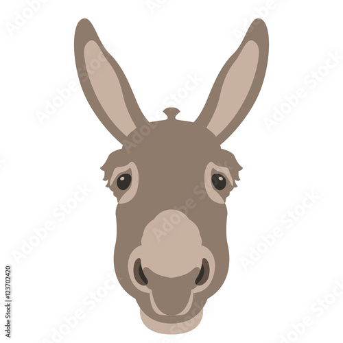 donkey head face vector illustration style Flat