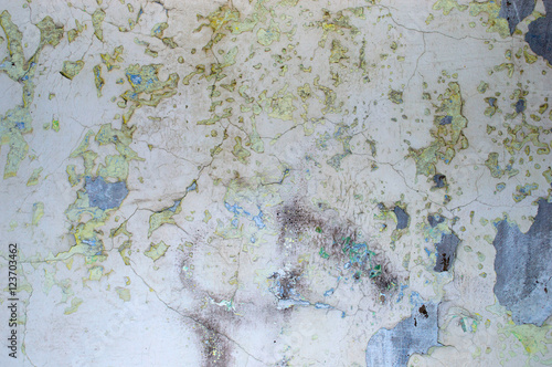 Peeling paint on wall seamless texture. Pattern of rustic grunge material © Aleksei