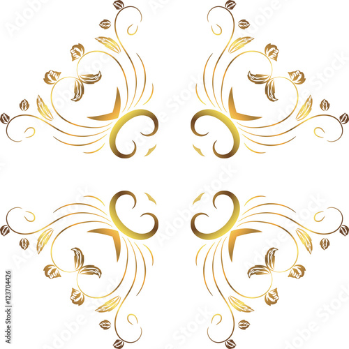 abstract floral decoration symmetrical. A transparent background pattern of geometric elements figures © natuliya