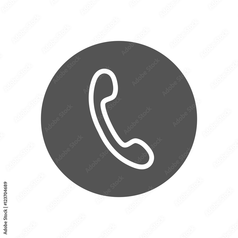 Handset icon. Phone shape sign, isolated on white background. Graphic design for business. Gray silhouette. Flat element modern concept. Symbol of technology, office and equipment. illustration Handset icon. Phone shape sign, isolated on white background. Graphic design for business. Gray silhouette. Flat element modern concept. Symbol of technology, office and equipment. illustration