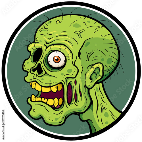 Vector illustration of Cartoon Zombie Face