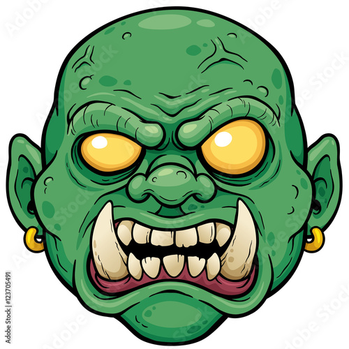 Vector illustration of Cartoon Zombie Face
