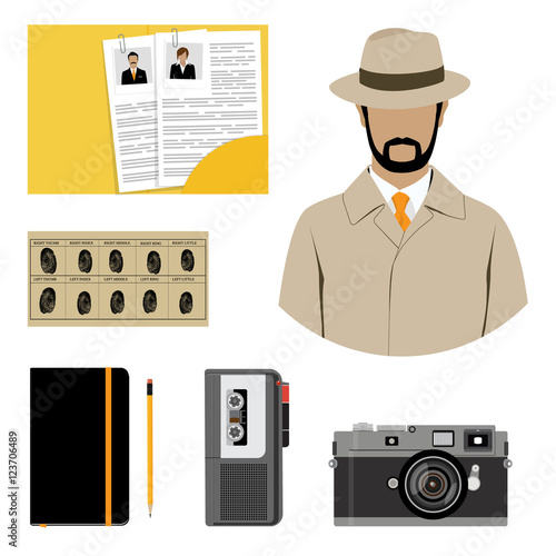 Detective set vector