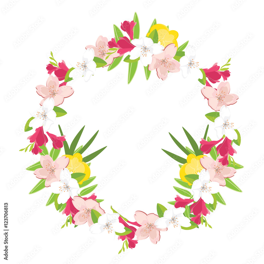 Flower wreath vector