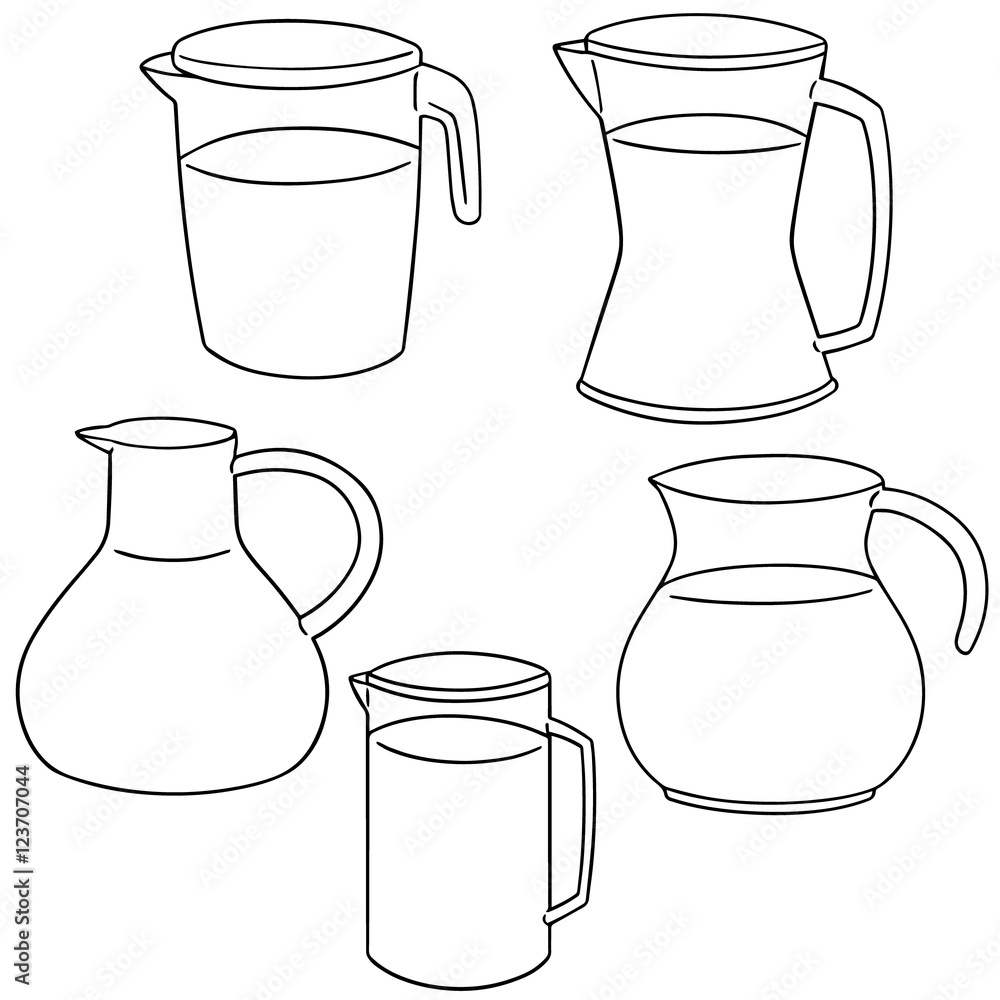 vector set of water pitcher vector set of water pitcher